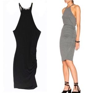 Pam & Gela Black Halter Ruched Side Dress
